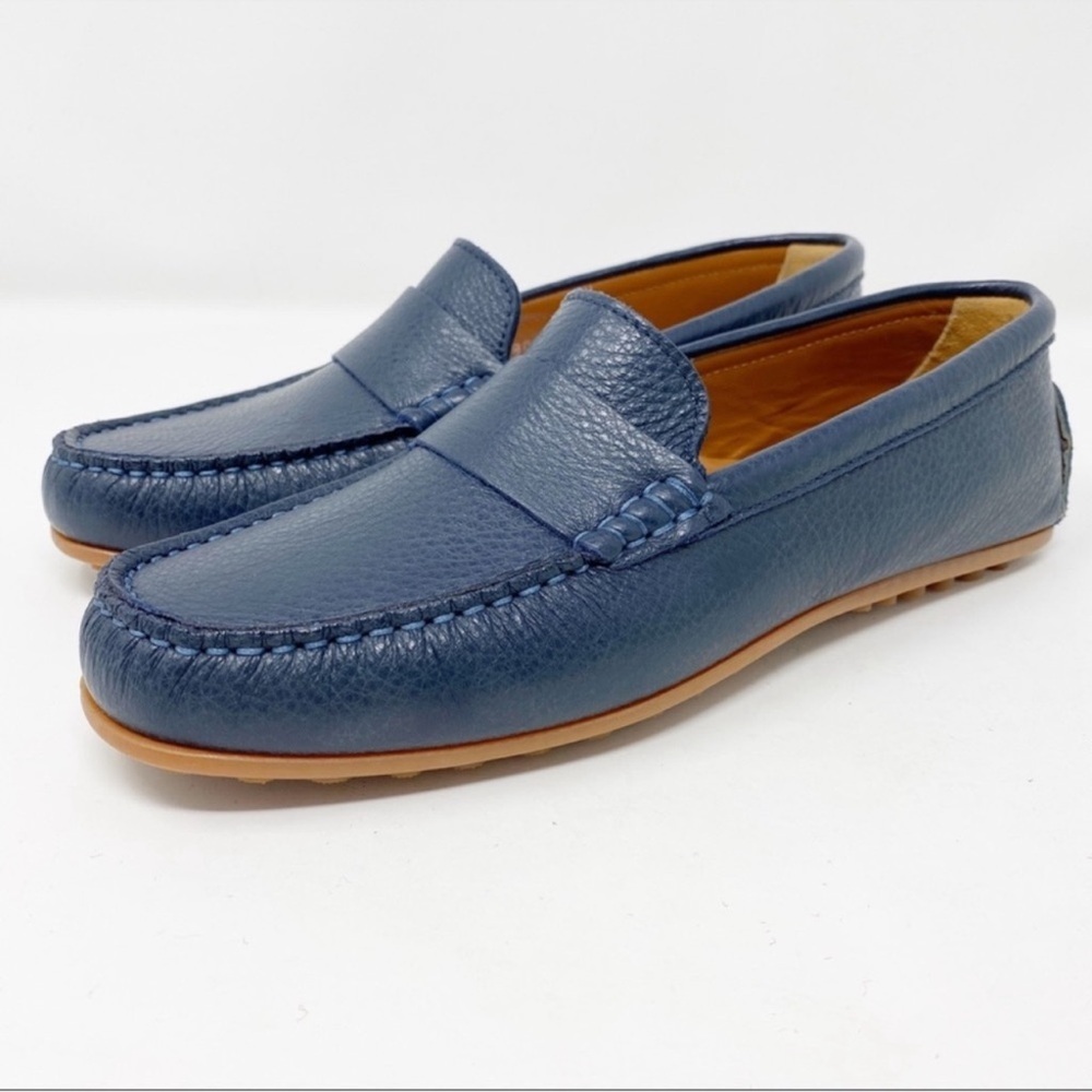 Aquatalia Blue Kacey Leather Loafers